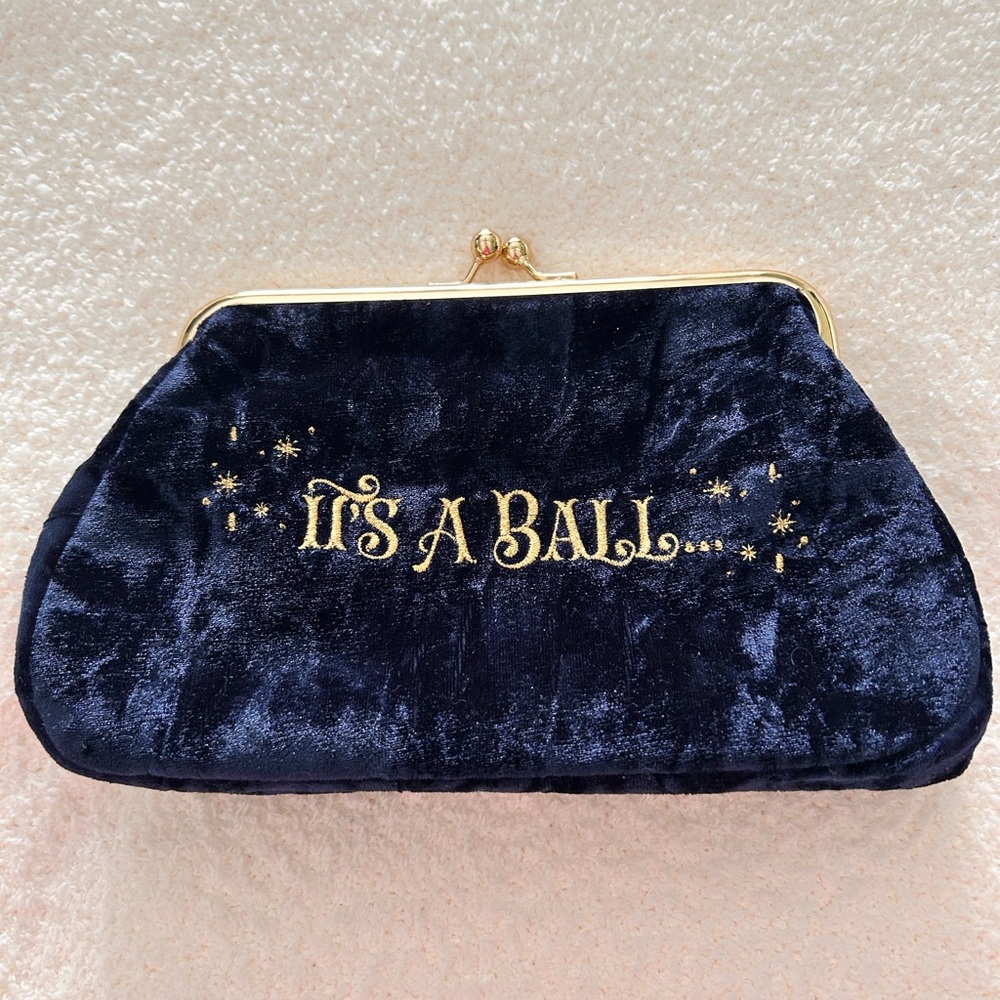 Disney ColorPop Elegant Navy Blue Clutch with Gold Accents “ It’s A Ball” BNWOT